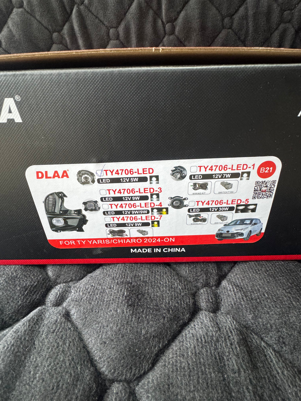 Toyota Yaris DLAA Fog Lamps with Covers TY4706 - Model 2024-2025