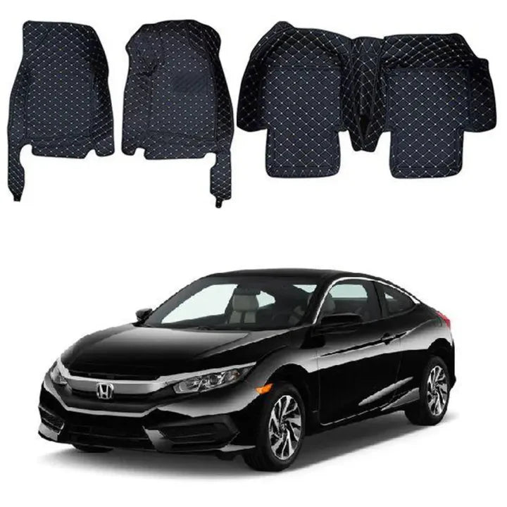 Honda Civic 7D Floor Mats Black 3 Pcs 2016-2024