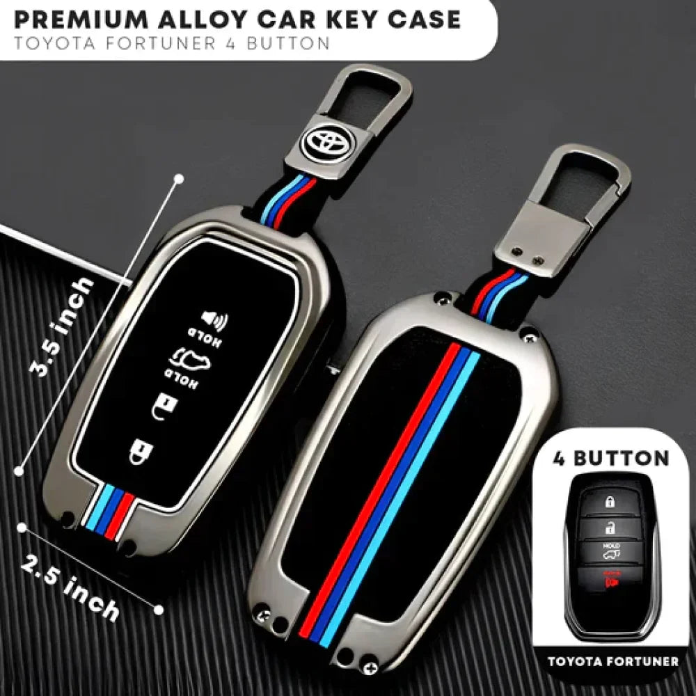 Toyota Fortuner 4 Button Protective  Zinc Alloy Remote Key Cover